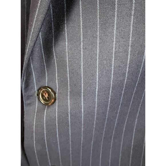 LAUREN RALPH LAUREN blue striped wool blend mens jacket blazer 48L - Picture 2 of 13